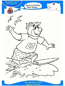 Çocuklar İçin Sörf Boyama Sayfaları 
